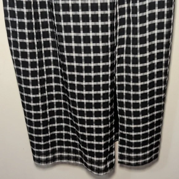 Dress the Population Shaireen Midi Dress Black White Plaid Bodycon Slit Size L - Picture 3 of 6